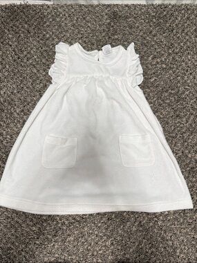 White Ruffle Sleeve Pocket Kids swim cover up